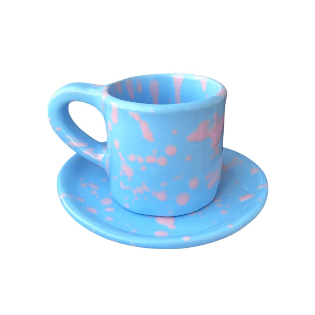 Mugg och fat set - Blå