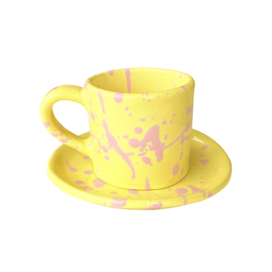 Mugg och fat set - Gul