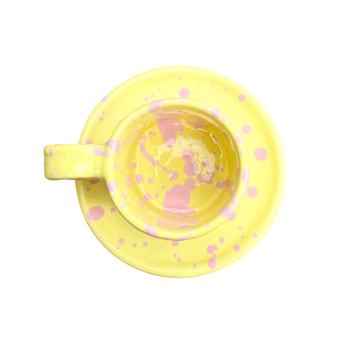 Mugg och fat set - Gul